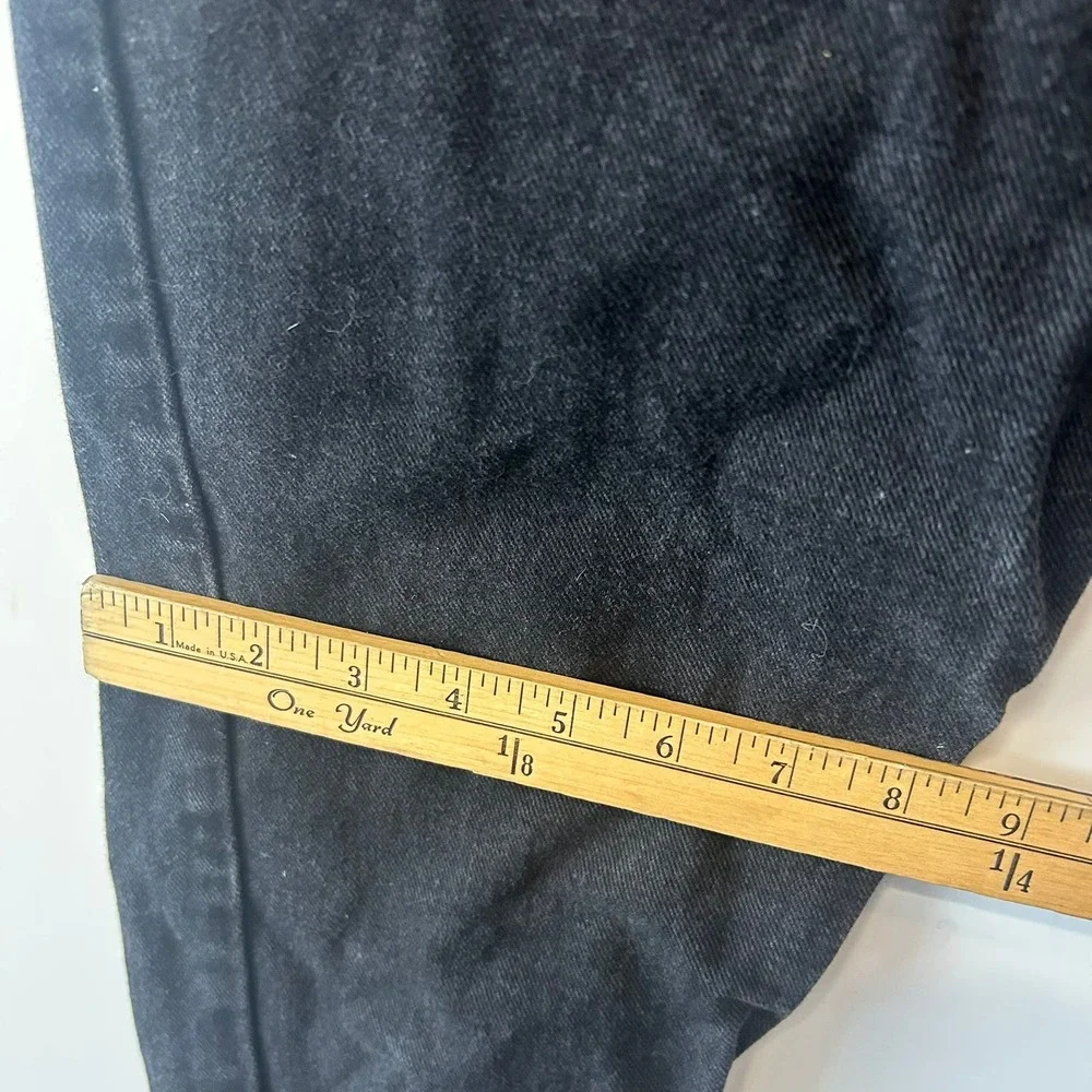 Tommy Hilfiger Vintage High Waisted Black Denim Jeans Straight Leg Flag Logo